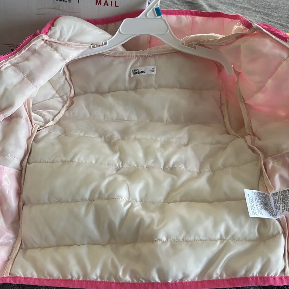 Epic Threads Girls Packable Pink Heart Puffer Jacket